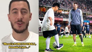 Eden Hazard brilliant interview on Messi as Inter Miami vs Hong Kong [upl. by Otreblide570]