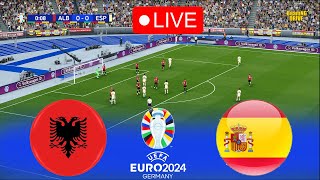 🔴LIVE  Shqipëria vs Spanjë  UEFA Euro Cup 2024  Ndeshje drejtpërdrejt sot [upl. by Sobel324]