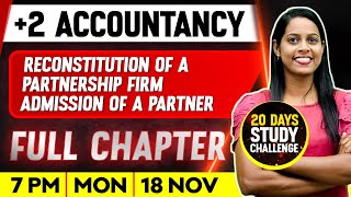 2 Accountancy  Reconstitution of a Partnership Firm – Admission of a Partner  Exam Winner [upl. by Ainud]