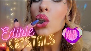 ASMR  Edible Crystals Pt 2 ✨️🍭💖 crunchy mouth sounds tapping  scratching [upl. by Ailecara]