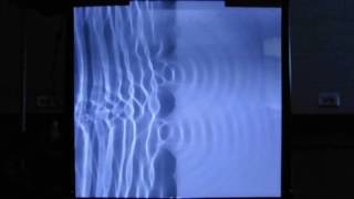 Ripple Tank 15b Diffraction Through 2 Openings 10 Hz Slow Motion [upl. by Elstan]