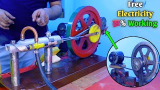 Flywheel Alternater Generator  💯 Working Free Energy Machine [upl. by Thanh712]