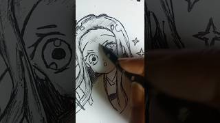 Drawing Nezuko👀💗 sketch drawing artist nezuko shots [upl. by Rombert]