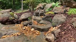 NEW PONDLESS Stream amp Waterfall  DIY  moderately sized backyard water feature [upl. by Larena775]