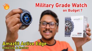 Amazfit Active Edge Review🔥Military Grade Rugged Watch on Budget [upl. by Wenn]