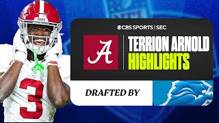 Terrion Arnold Alabama Highlights  No 24 Overall to Lions  CBS Sports [upl. by Adalheid308]