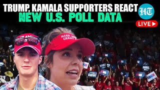 LIVE  Trump Vs Kamala Supporters React Amid Swing State Poll Data Showing Lead For…  US Election [upl. by Atinaej]