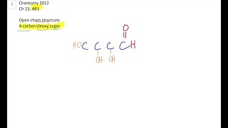 Write the openchain structure of a fourcarbon deoxy sugar [upl. by Ssalguod]