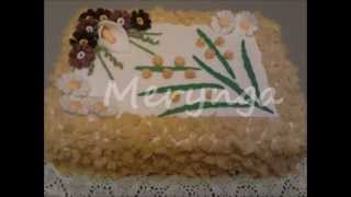 COME FARE LA TORTA MIMOSA DECORATA CON PASTA DI ZUCCHERORICETTA [upl. by Bensky]