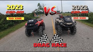 ALL NEW CANAM 700 XMR vs 2023 850 XMR Drag Race [upl. by Hervey]