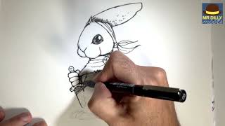 drawalong with Kieran Larwood Learn to draw PODKIN ONEEAR drawingtutorial artactivity [upl. by Denman]