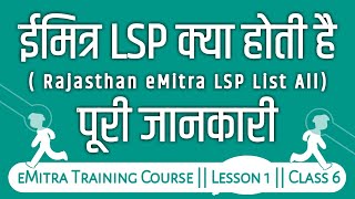 ईमित्र LSP क्या होती है पूरी जानकारी  eMitra LSP List  eMitra Training Course DETC [upl. by Ula]