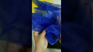 Blue color premium quality soft organza fabric online from our page gojkaporlacecollection [upl. by Eves]