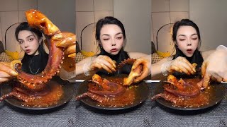 ASMR MUKBANG spicy food egg Spicy sausage noodles [upl. by Yaffit957]