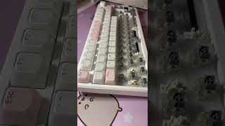 unboxing new keycaps pink white asmr keyboard tech australia aesthetic cute satisfying [upl. by Ahsinelg]