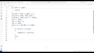 Merge Sort algorithm in C [upl. by Asenav942]