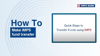 Make IMPS fund transfer  HDFC Bank [upl. by Steele]