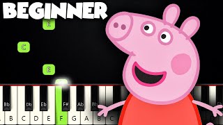 Peppa Pig Theme Song  BEGINNER PIANO TUTORIAL  SHEET MUSIC by Betacustic [upl. by Gerdy]