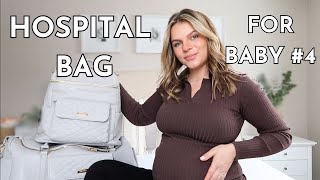 WHATS IN MY HOSPITAL BAG FOR BABY 4  LABOR AND DELIVERY [upl. by Shanda]