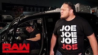 Samoa Joe checks on Roman Reigns Raw Aug 5 2019 [upl. by Hgielrak]