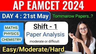 ap eamcet 2024may 21st shift 1 paper analysis🔥ap eamcet 2024 may 21st shift1 question paper🔥🔥🔥 [upl. by Nwahsyt]