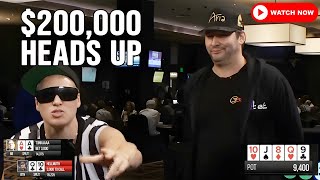 Phil Hellmuth vs Tonkaaaa 200000 Defending his Championship Belt [upl. by Gnort]