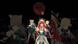 【夏の花火で ティクトリック 33】花火大会会場で 原神のニィロウたちが TickTrick  【原神 AR ダンス】 [upl. by Nirroc]