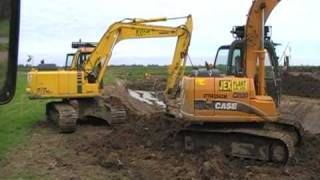 Diggers at work in the Norfolk Broads [upl. by Gilbye]