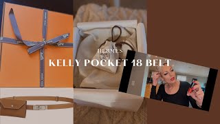 HERMES Kelly Pocket 18 Belt What Fits in the Pocket Unboxing amp Reviews [upl. by Rengia]