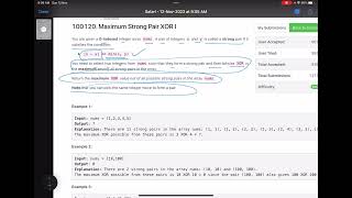 Leetcode Weekly contest 371  Easy  Maximum Strong Pair XOR I [upl. by Ronni]