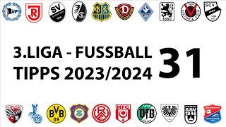 FussballTipps 3Liga  31Spieltag  Saison 20232024 [upl. by Inamik]