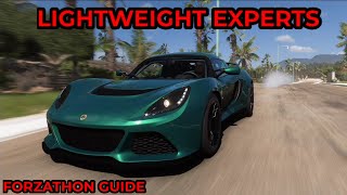 Forza Horizon 5  Forzathon Guide  Lightweight Experts  2012 Lotus Exige S [upl. by Ole]