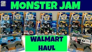 WALMART MONSTER JAM HAUL 2017 164 Scale Trucks amp More Grave Digger Monster Mutt [upl. by Charissa]