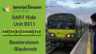 Ride Onboard DART 8300 class train Unit 8311 from Booterstown to Blackrock [upl. by Nawd114]