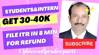 intern students how to file ITR 1 for AY 202324ITR 1 Filing Online for intern students for refund [upl. by Airetahs34]