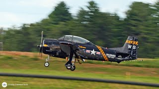 North American T28 quotTrojanquot Returns from Oshkosh 2024 [upl. by Eixid]