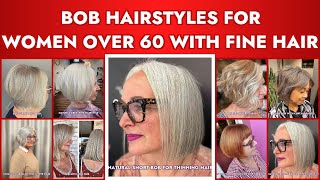 Bob Hairstyles For Women Over 60 With Fine Hair [upl. by Mitch]