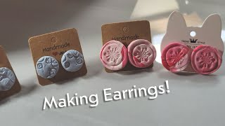 Make Christmas Mint Looking Earrings Using Polymer Clay [upl. by Aneis989]