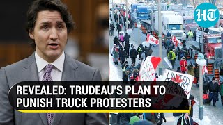 Canada truck protest Trudeau invokes emergency powers Vows to freeze bank accounts [upl. by Dall]