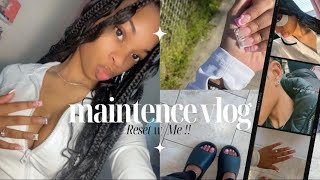 MAINTENANCE VLOG🎀 boho knotless braids pedicure french tips  new piercing  reset w me ☆ [upl. by Spiegelman]