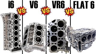 ENGINE BALANCE Inline 6 vs V6 vs VR6 vs Flat  Boxer 6 [upl. by Erodroeht]