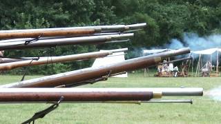 Brown Bess Musket Volley fire in Slow Motion [upl. by Aushoj231]