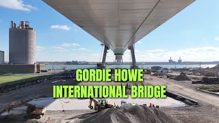 Gordie Howe International Bridge  Detroit Michigan 4K [upl. by Ellehsar839]