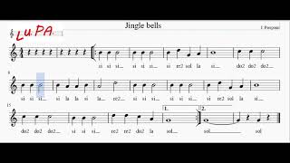 Jingle bells Ritornello  Flauto dolce  Note  Spartito  karaoke  Canto  Instrumental  Musica [upl. by Sparky52]