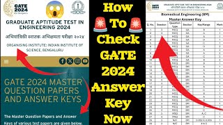 How to download🔥 gate 2024 answer key😱Gate 2024 official answer key out now🚨Gate 2024 answer sheet [upl. by Neyrb]