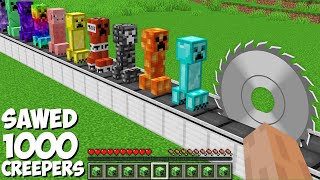 You can SAWED ALL CREEPERS in Minecraft  SUPER TRAP FOR 1000 CREEPERS [upl. by Gabey]