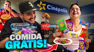 METIMOS TODA ESTA COMIDA AL CINE A ESCONDIDAS  podremos meter CARNE ASADA 😨 [upl. by Latty34]