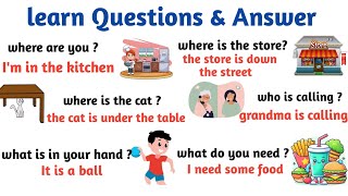 learn daily use questions amp answer  English speaking pratice  English learning [upl. by Carolin]