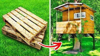 BUILD A HOUSE WITH WOODEN PALLETS  DIY Wood Pallet Projects And Ideas [upl. by Annaid]