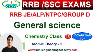 RRB JE 2024RRB ALPNTPCRRB GROUP DSSC JE  General Science classes in English Chemistry Class 16 [upl. by Aicala270]